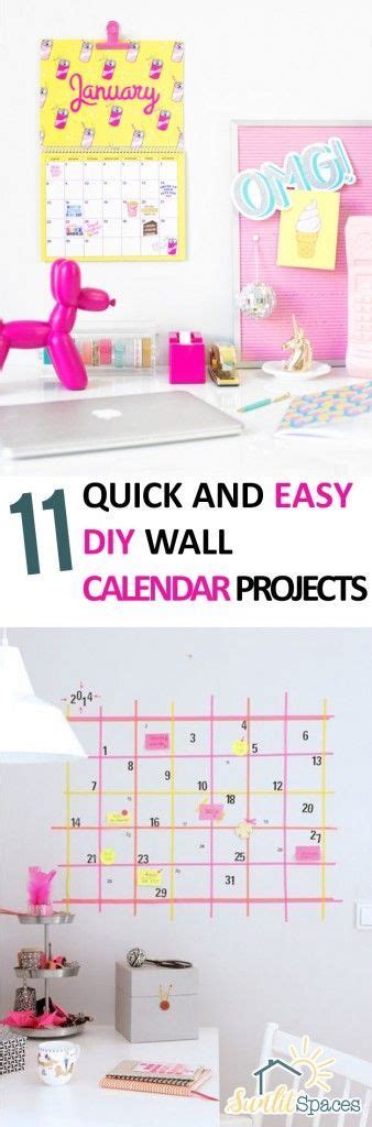 11 Quick And Easy Diy Wall Calendar Projects Sunlit Spaces Diy Home