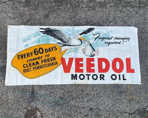 Veedol Motor Oil Banner Gas Station Sign Canvas Flag Gas Oil