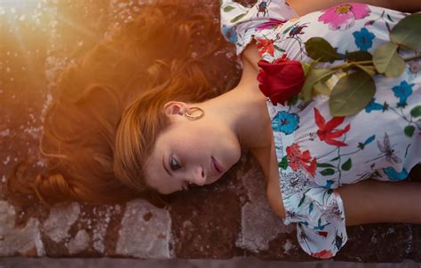 Wallpaper Girl Pose Hair Rose Blouse Emma Marco Squassina For