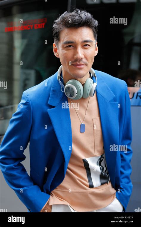 Actor And Model Hu Bing Outside Press Bus After Ben Sherman SS19