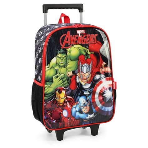 Kit Mochila De Rodinha E Lancheira Avengers Marvel Infantil Lu