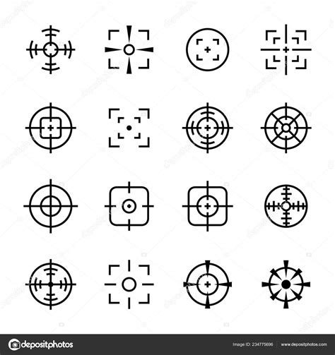 Crosshair Icons Pack Isolated Symbols Collection Stock Vector By Ware