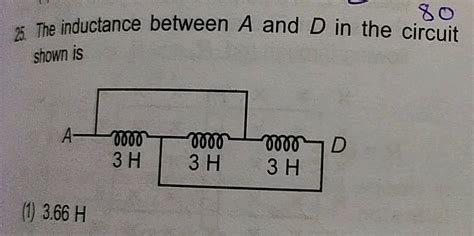 Inductance Between A And D In The Circuit The Inductance Betwee