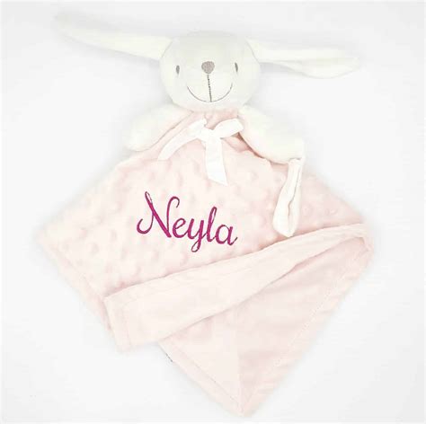 Doudou lapin personnalisé en minky ultra doux Fée des bébés