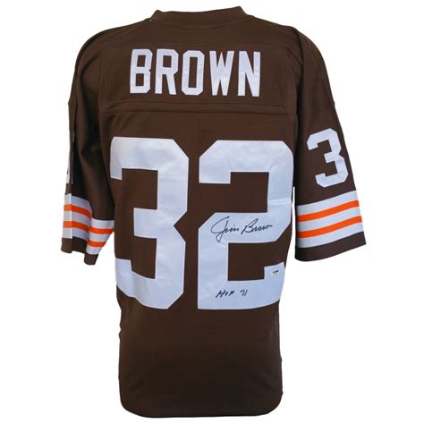 Jim Brown Signed Mitchell & Ness Browns Jersey Inscribed "HOF 71" (PSA ...