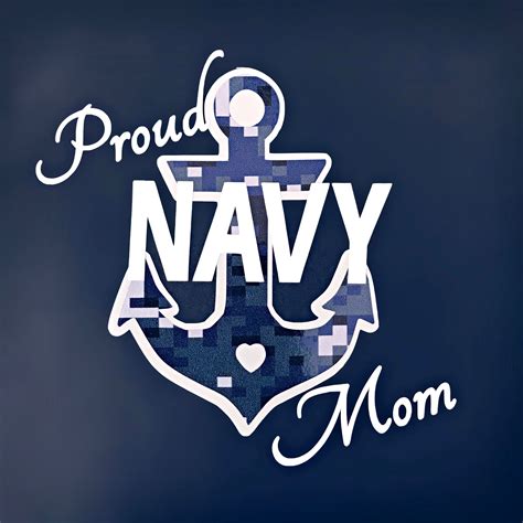 Proud Navy Mom Decal Navy Mom Car Decal Navy Decal Navy Etsy