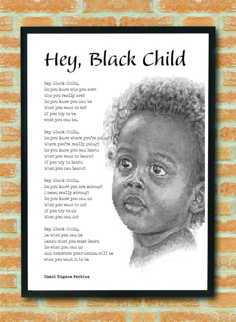 HEY BLACK CHILD Black African-american Inspirational Poem for - Etsy