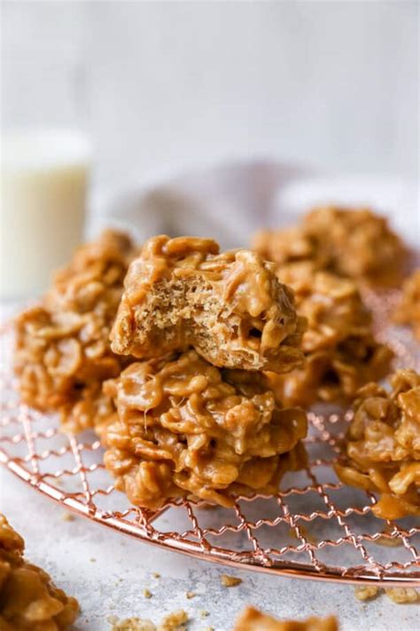 No Bake Peanut Butter Cornflake Cookies 5 Ingredients Kim S Cravings