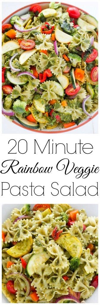 20 Minute Rainbow Veggie Pasta Salad Healthy Flavorful And So