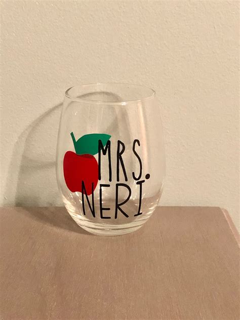 Teacher Wine Glass Custom Wine Glass Because Teaching Etsy