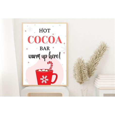 Hot Chocolate Bar Sign Hot Cocoa Bar Printable Table Sign Christmas Birthday Winter Wonderland