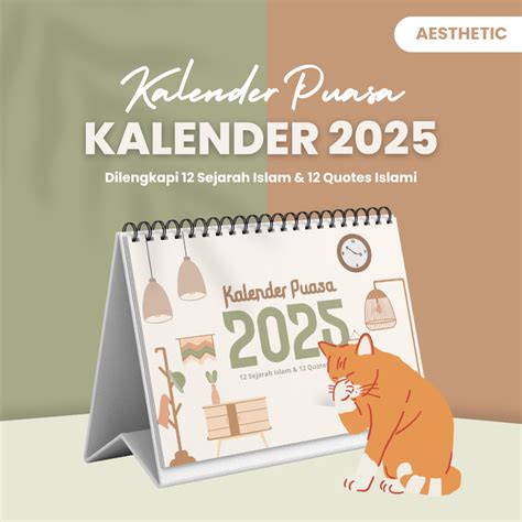 Jual Aesthetic Kalender Puasa Meja 2025 Kalender Duduk Aesthetic