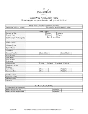 Fillable Online Guest Visa Application Form Seg Org Fax Email Print