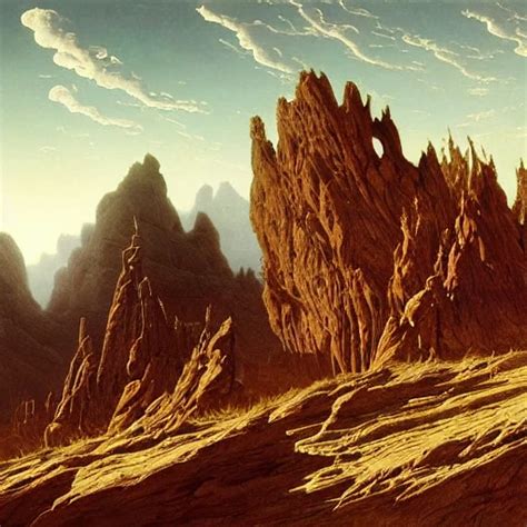 Beautiful Matte Art Of A Blasted Landscape Rocky Plains Gothic