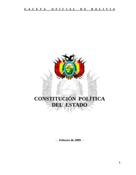 Pdf Nueva Constitución Politica Del Estado Plurinacional De Bolivia Dokumentips