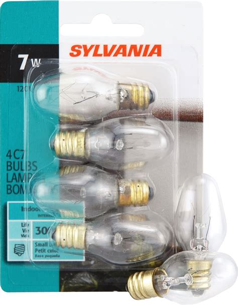 Sylvania Incandescent Night Lamp C7 Candelabra Base 120v Light Bulb 7w