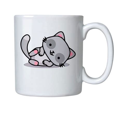 Caneca De Porcelana Gatinho Deitado MadeiraMadeira