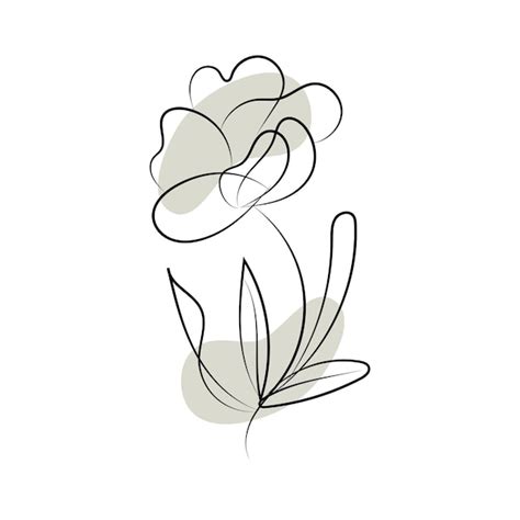 Illustrazione Di Un Fiore Minimalista Con Un Disegno A Tratteggio In