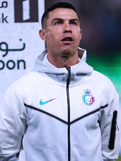 Al Nassr Tech Cristiano Ronaldo White Hooded Jacket