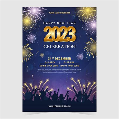 New Year Festivity Poster 16769991 Vector Art At Vecteezy