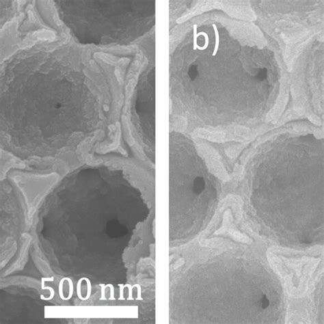 The Cross Sectional Sem Images For Inverse Opals Of A Annealed