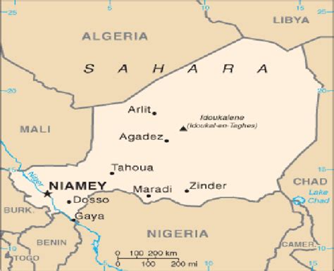 Map Of Niger Source Cia Download Scientific Diagram