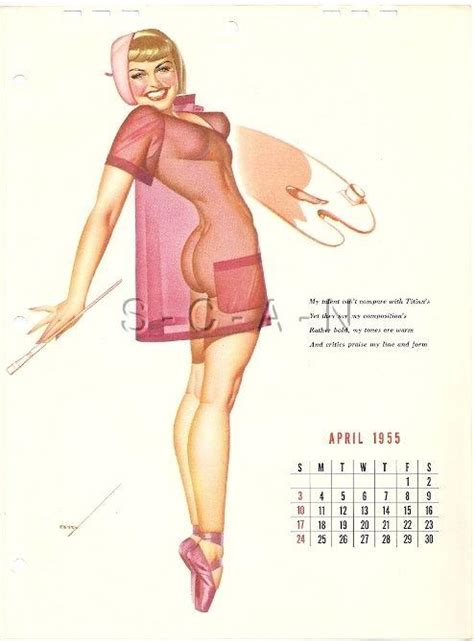 Vintage Semi Nude Pinup Calendar George Petty Artist Ballerina Butt