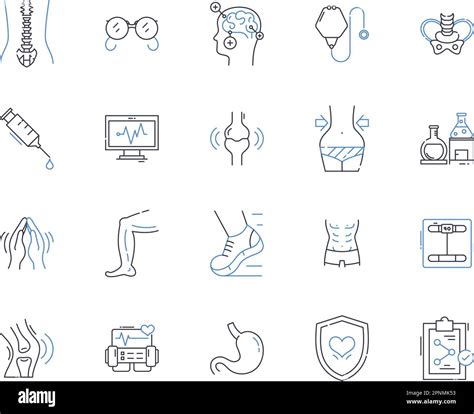 Medical Office Line Icons Collection Diagnosis Prescription