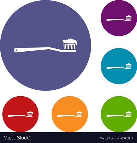 Toothbrush Icons Set Royalty Free Vector Image