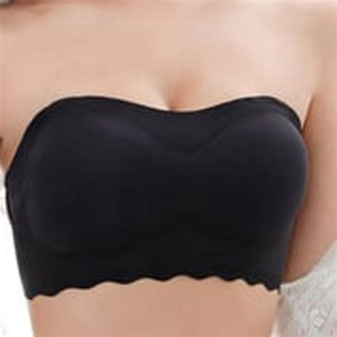 Uocefik Plus Size Strapless Bras For Women Wireless Bandeau Bras Comfortflex Padded Seamless