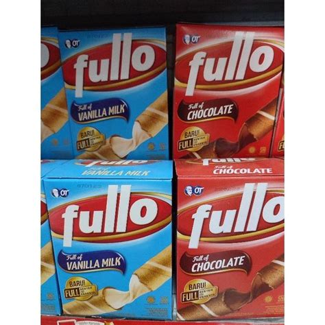 Fullo Vanila Milk Coklat Wafer Roll Susu Vanila Box Isi 24x8gram