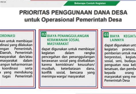 Johorejo Ini Prioritas Penggunaan Dana Operasional Pemdes Dari Dana