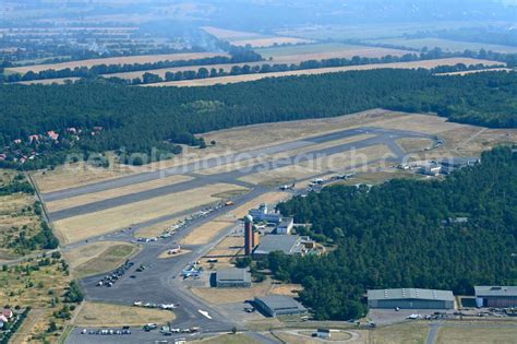 Aerial Image Berlin Runway With Tarmac Terrain Of Airfield