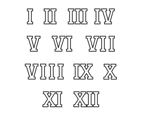 Roman Numerals Outline Svg Roman Numerals Outline Cut File Etsy UK