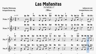 Las Ma Anitas Partitura Con Notas En Fa D O De Flautas Viol N Oboe Y