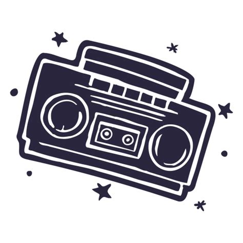 Design Png E Svg De Ícone De Boombox Com Doodle De Estrelas Para Camisetas