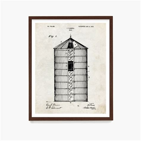 Farm Silo Patent Print Silo Art Farm Patent Farmhouse Wall - Etsy