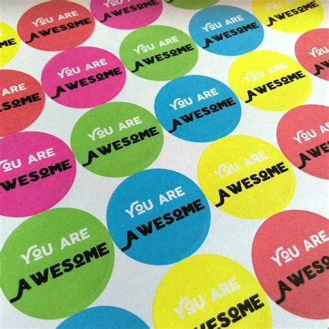 You Are Awesome Stickers Envelope Seals Postal Labels | Etsy