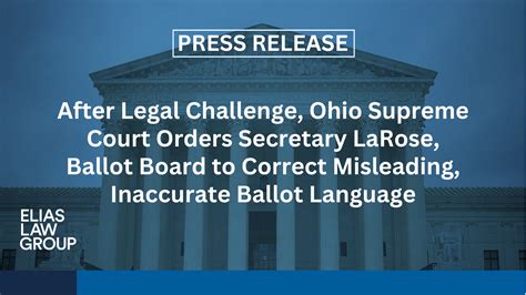 After Legal Challenge Ohio Supreme Court Orders Secretary Larose Ballot Board To Correct