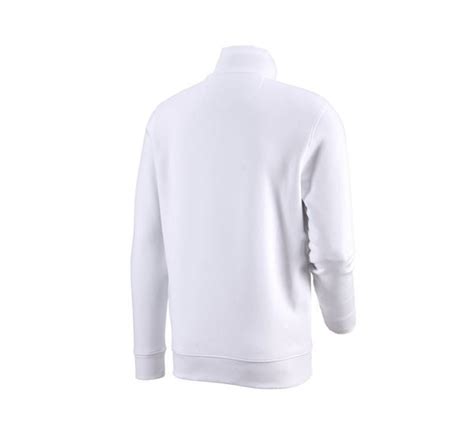 E S Zip Sweatshirt Poly Cotton Hvid Strauss