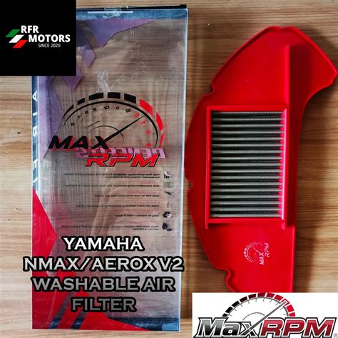 Max RPM Washable Air Filter V2 For Yamaha NMAX AEROX V2 Shopee