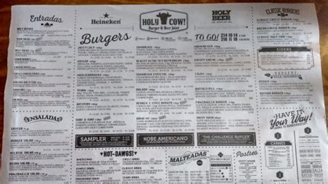 Holy Cow Menu Precios Monterrey All About Cow Photos