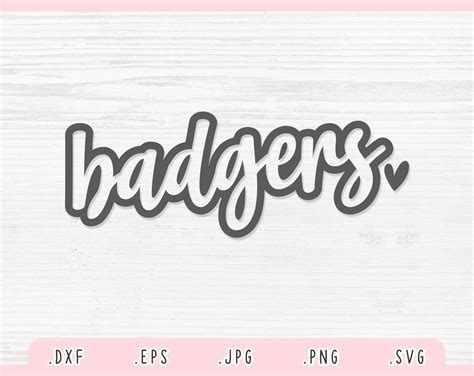 Badgers Svg Dxf Pngeps Badgers Mascot Svgbadgers Cut Etsy