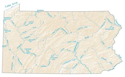 Free Pennsylvania Rivers Map And The Top 6 Rivers In Pennsylvania