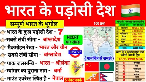 Indian Geography Bharat Ke Padosi Desh