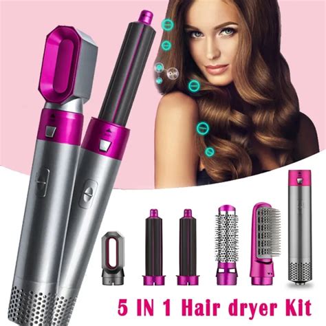 5 In 1 Electric Blow Dryer Comb Hair Curling Wand Negative Ion Straightener Hair Curler Hair