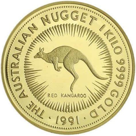 Gold Kilo 1991 Australian Nugget Red Kangaroo Coin From Australia