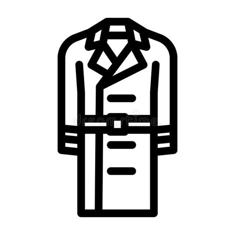 Trench Outerwear Male Line Icon Vector Illustration Stock Vector