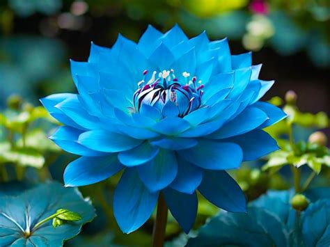 Premium AI Image | blue color lotus flower