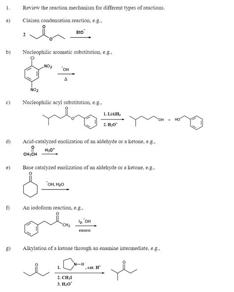 Solved 1. Review the reaction mechanism for different types | Chegg.com